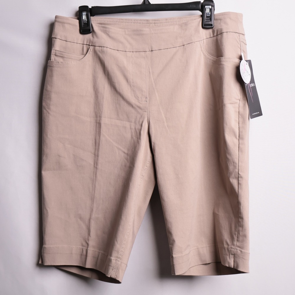 Slim-Sation Golf Womens Size 14 Stone Beige Tummy Control Pull On Shorts G2632W